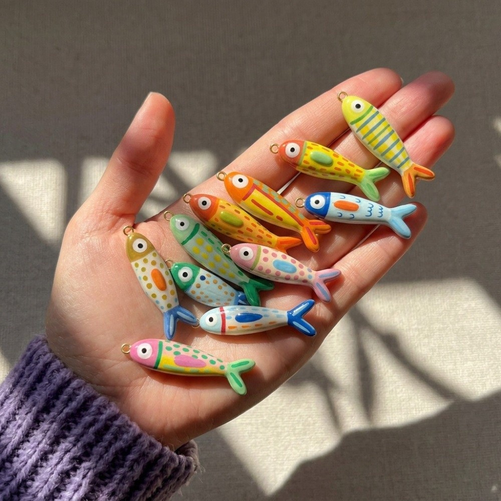 Jewelry Making Loops - New Enamel Fish Charm Metal Colorful