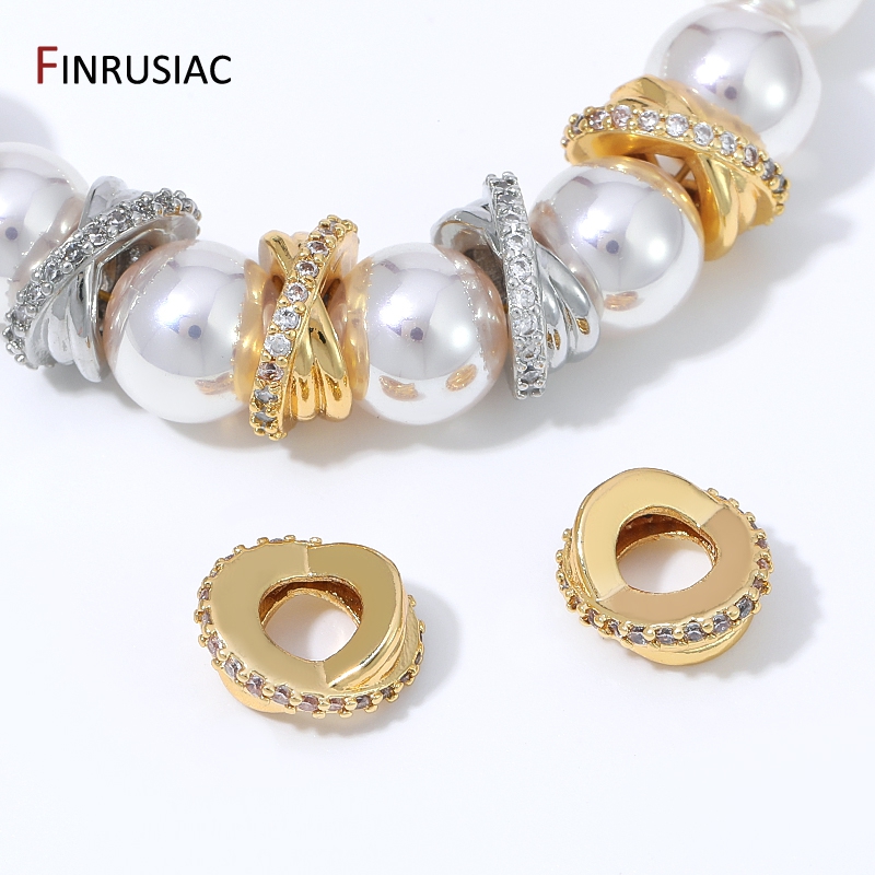 Jewelry Making Loops - 18K Gold Plated Brass Zircon Twisted