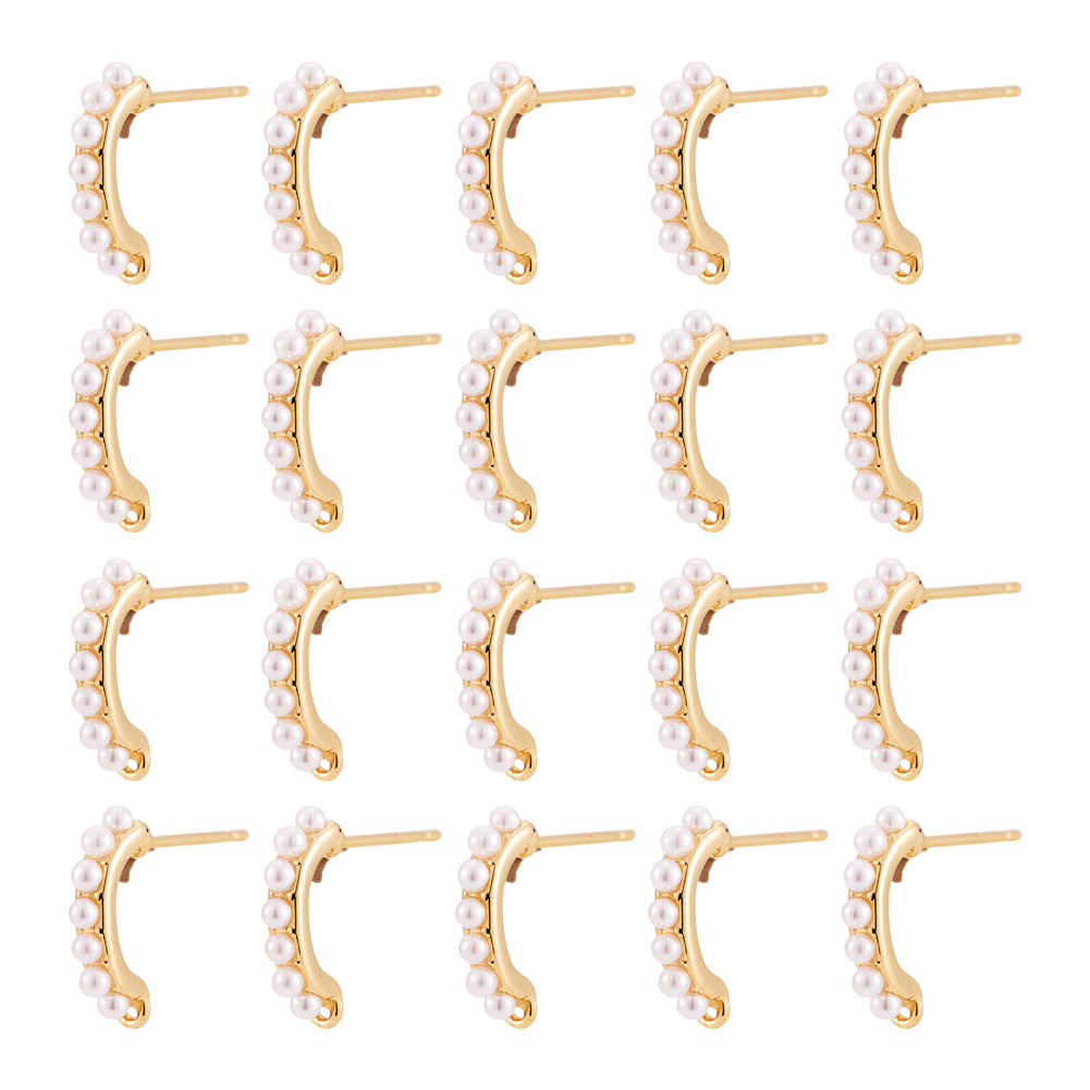 Jewelry Making Set - 30pcs Brass Stud Earring Findings With