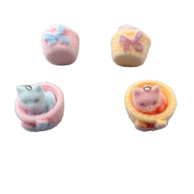 4pcs 3D plush resin cat pendan - Jewelry Making For Birthday Party review and price