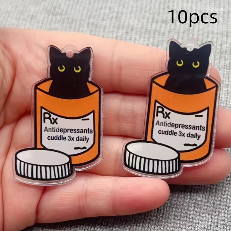 10pcs acrylic medicine cat pen - Jewelry Making For Birthday Party review and price