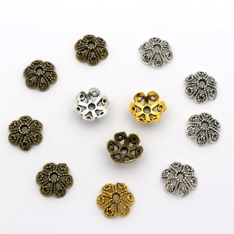 50pcs Flower Hollow Loose Spac - Jewelry Making Business review and price