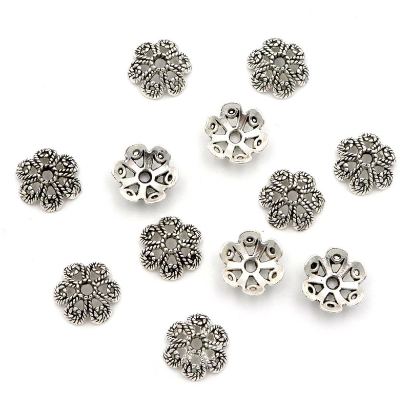 50pcs Flower Hollow Loose Spac - Jewelry Making Business review and price
