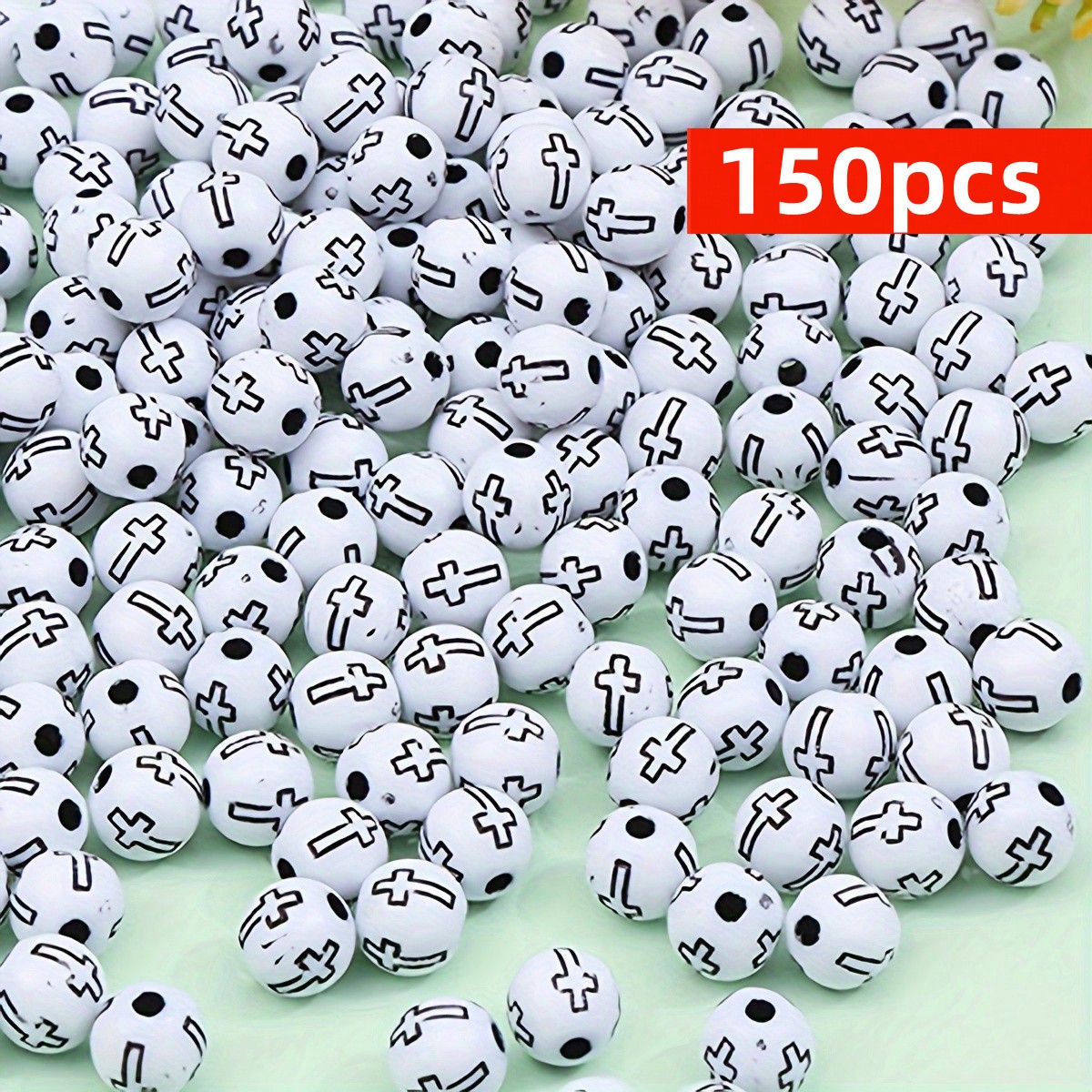 8mm 150pcs Black and White Cro - Jewelry Making Business review and price