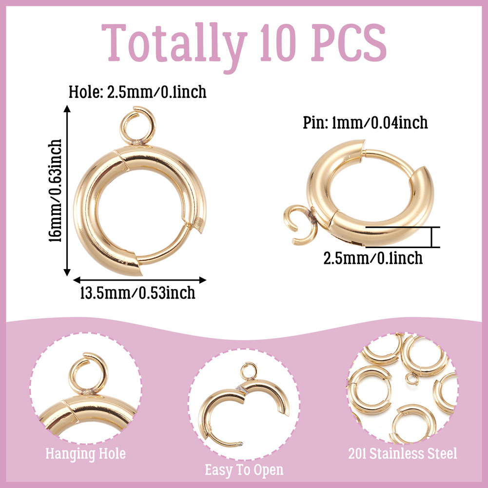 10pcs 201 Stainless Steel Hugg - Jewelry Making Loops review and price