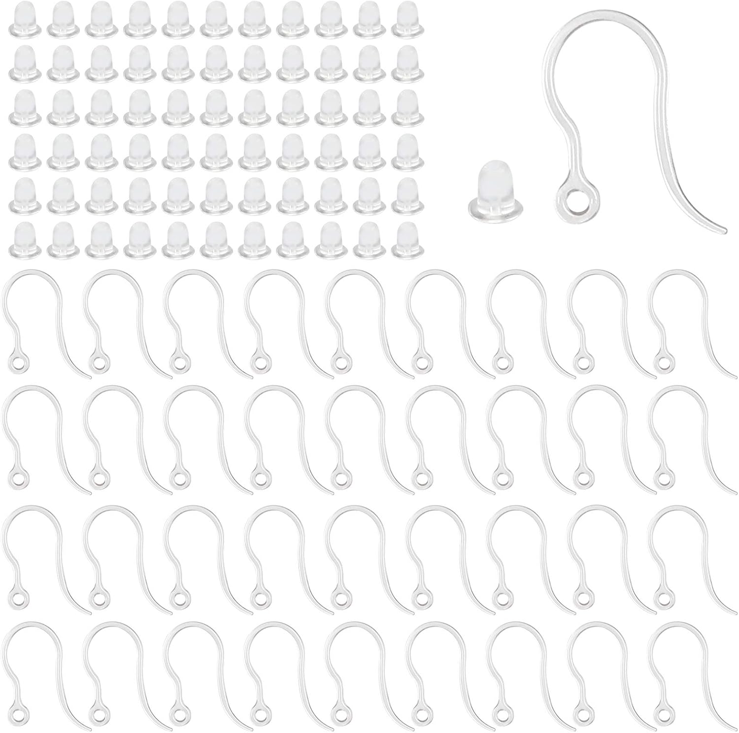 40pcs Clear Plastic Earring Ho - Jewelry Making Loops review and price