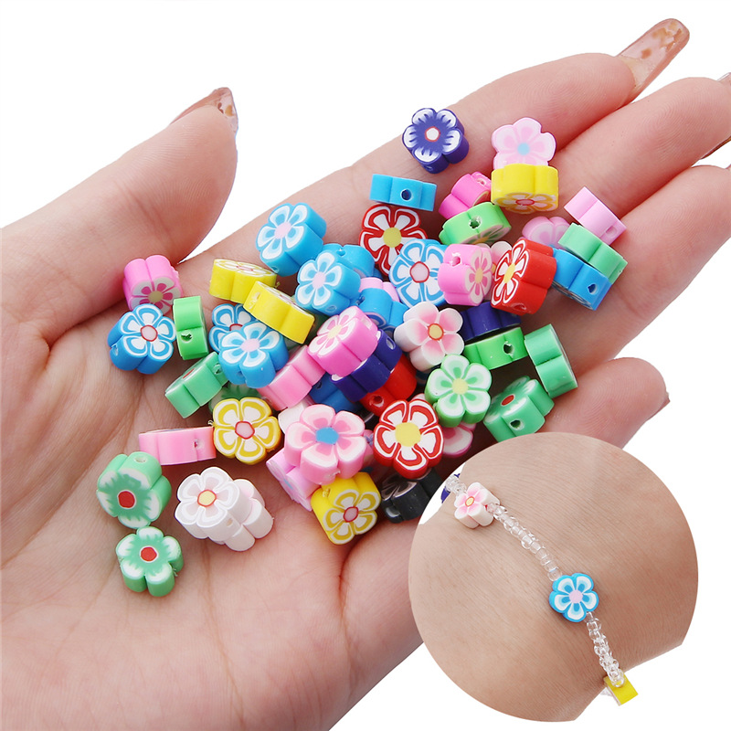 100pcs 10mm Mixed Flowers Poly - Jewelry Making Business review and price