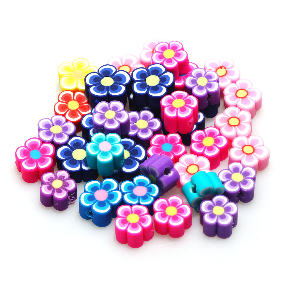 100pcs 10mm Mixed Flowers Poly - Jewelry Making Business review and price