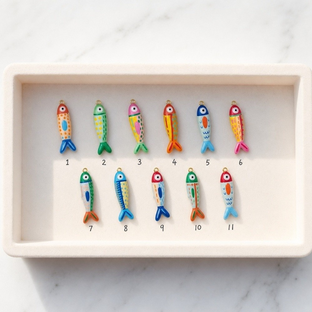 New Enamel Fish Charm Metal Co - Jewelry Making Loops review and price
