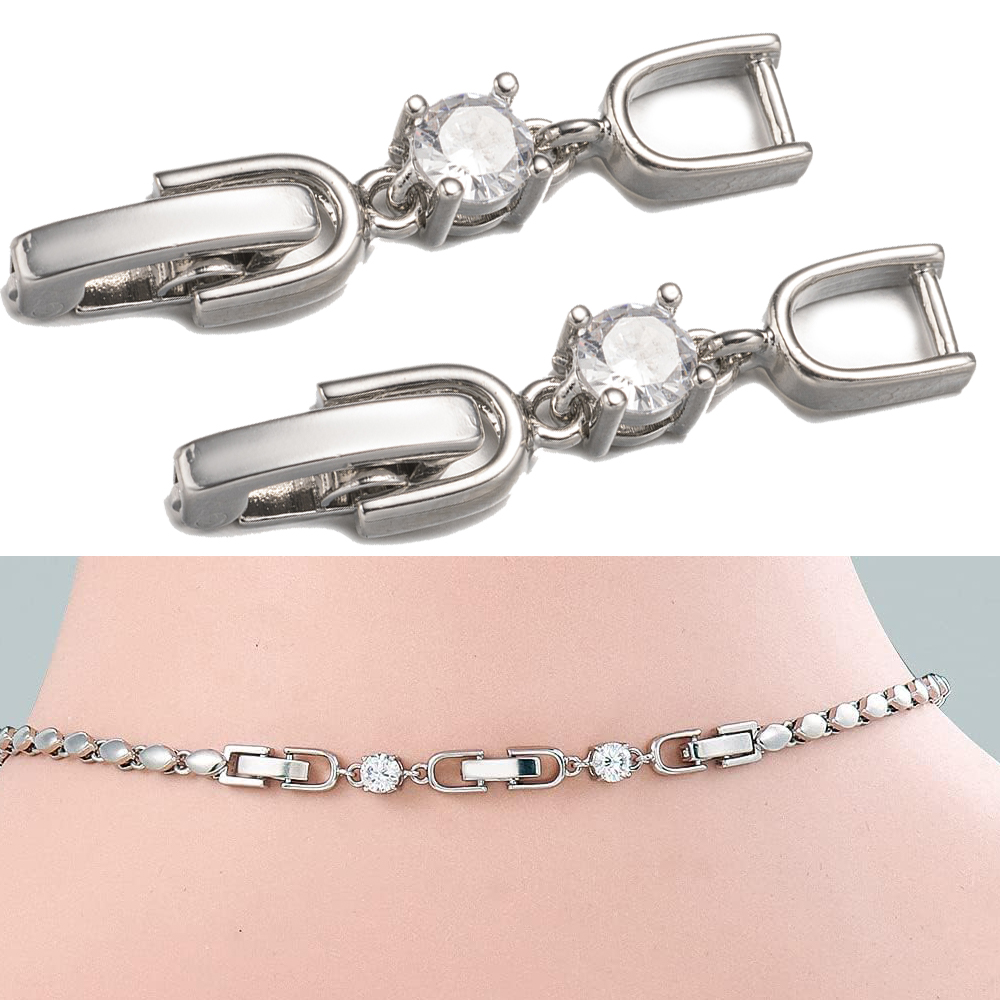 5pcs White Gold Plated Crystal - Jewelry Making Set review and price