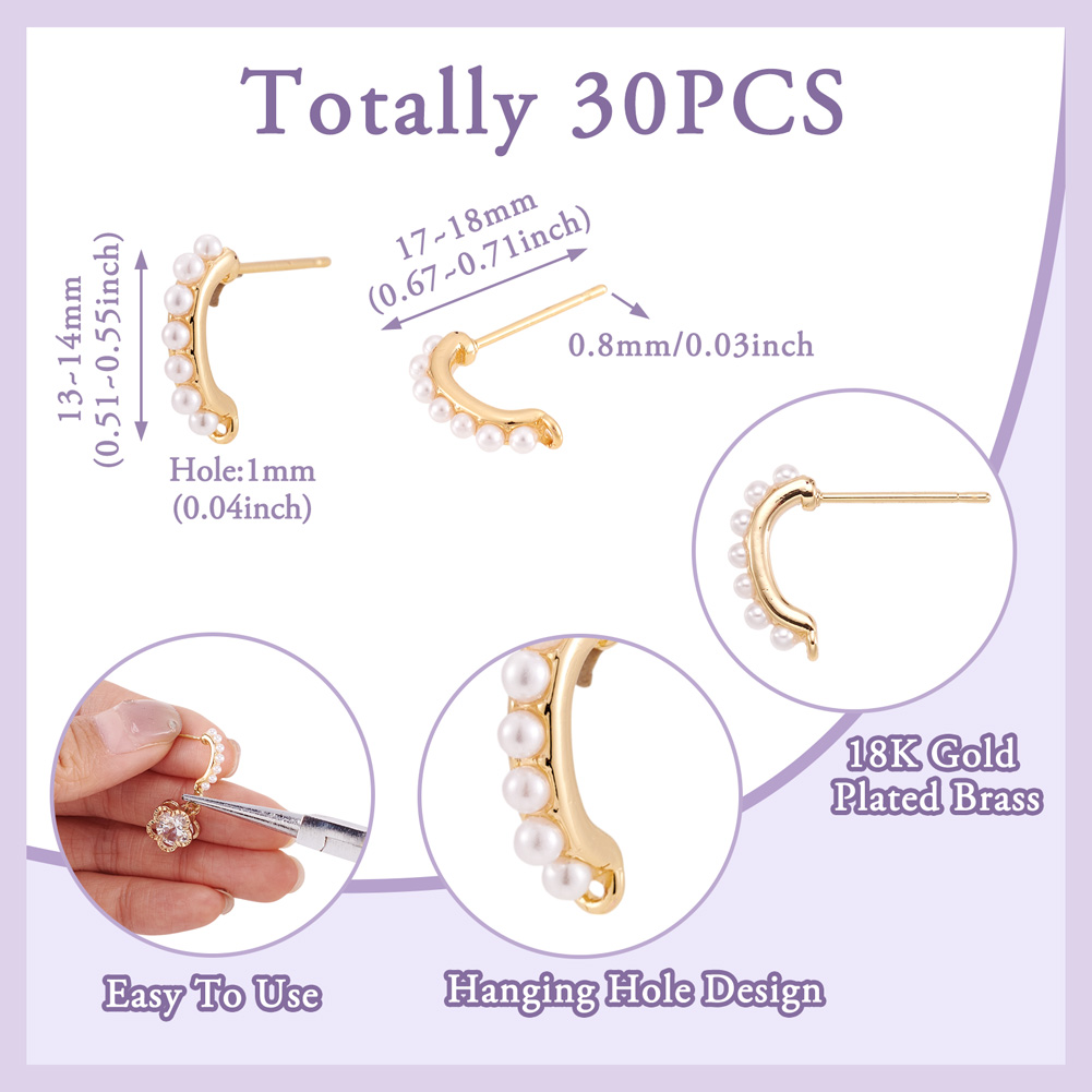 30pcs Brass Stud Earring Findi - Jewelry Making Set review and price