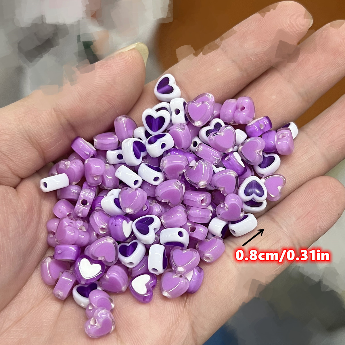 122pcs 8mm Purple Peach Heart  - Jewelry Making Business review and price